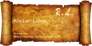 Rösler Linda névjegykártya